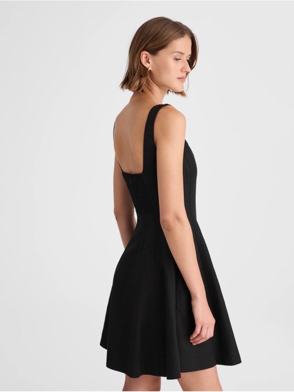 NWT!! | MADEWELL Women’s Seamed Open Squareneck Mini Dress | Jet Black | Size 00 - Picture 13 of 15